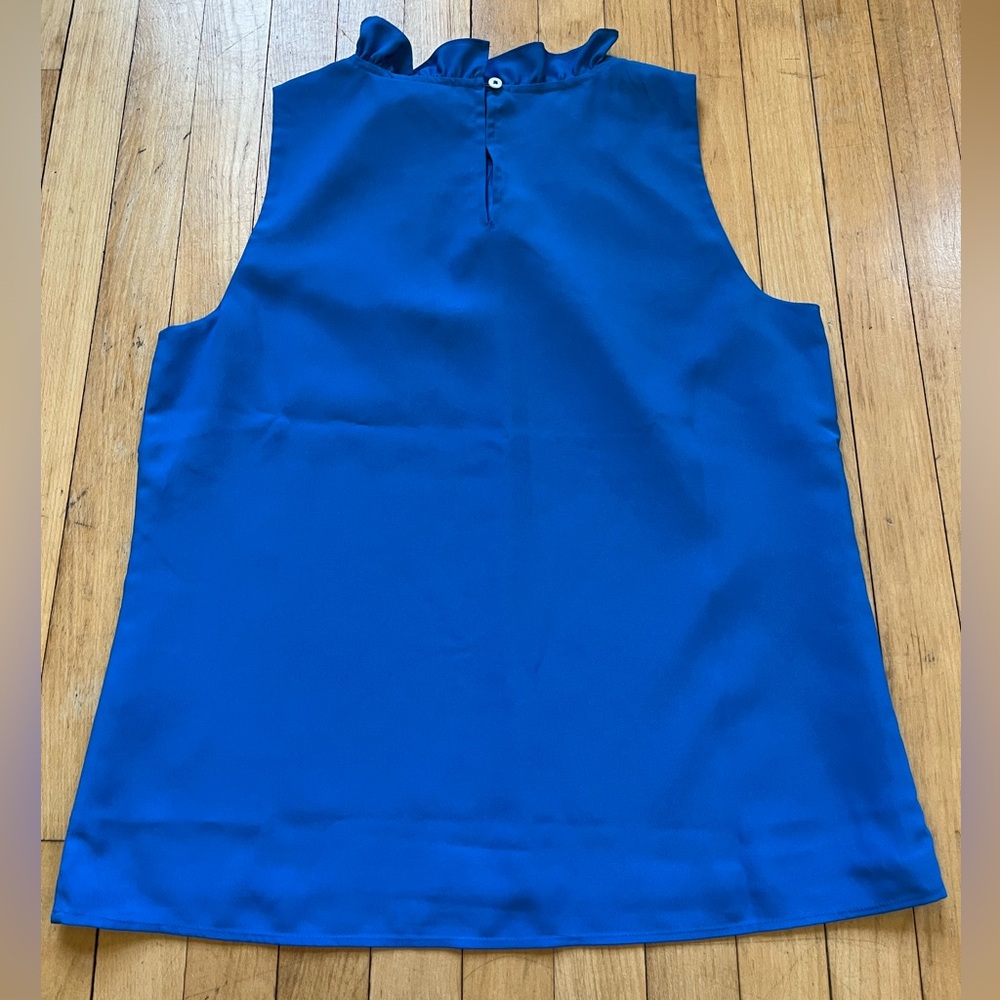 J. Crew Blue Ruffled Blouse - Picture 2 of 6